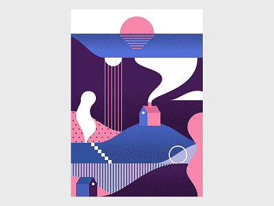 Landscape illustration pattern