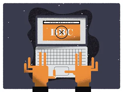 "Hysteria on social media as BBC websites go offline" - Wired bbc error hire me hysteria laptop offline social media vector illustration website wired