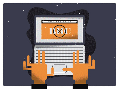 "Hysteria on social media as BBC websites go offline" - Wired bbc error hire me hysteria laptop offline social media vector illustration website wired
