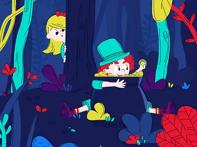 Sandra’s seen a leprechaun. character girl gold illustration leprechaun pot of gold
