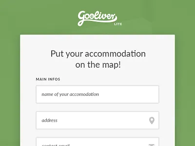 Quick registration form accomodation design hotel ui ux webdesign
