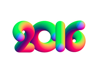 Happy 2016! 2016 3d colors illustration lettering typography year