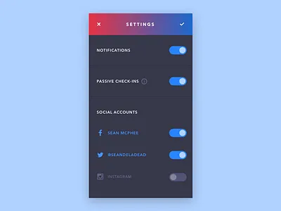 Daily UI 007 - Settings dailyui settings toggle ui