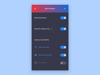 Daily UI 007 - Settings dailyui settings toggle ui