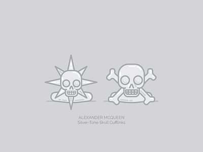 Alexander Mcqueen Skull Cufflinkes branding cufflinkes graphic illustration items