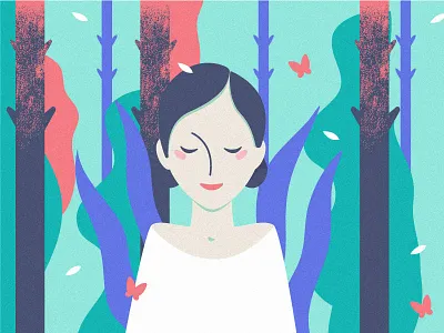 Relax nature peace relax tree woman