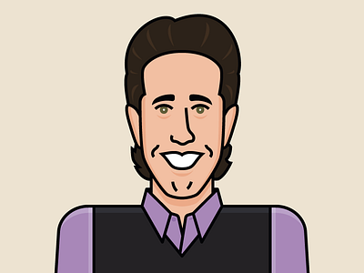 Jerry Seinfeld cartoon celebrity character comedy illo illustration jerry seinfeld minimal portrait seinfeld tv vector