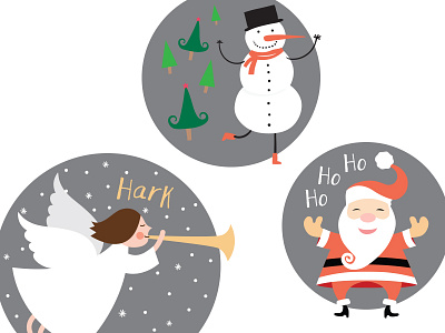 Christmas 2015 angel christmas illustration santa snowman