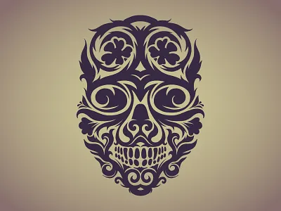 Illustration of an ornamental skull black ethno floral illustration ornamental pattern skull swirl vector