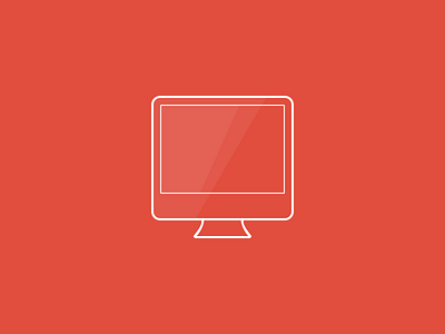 Flat monitor computer design icon monitor rays red