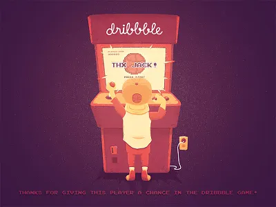 Dribbble Arcade arcade debut dribbble first shot game illustration invitation thanks
