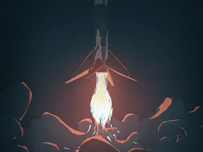 SpaceX Falcon 9 First Stage Landing illustration photoshop rocket spacex