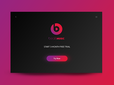 Day 062 - Beats Music app apple beats daily design dr dre gradient mobile music ui ux web