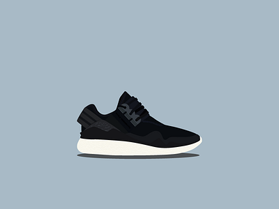 Y-3 Retro Boost adidas black icon illustration illustrator shoes sneakers vector