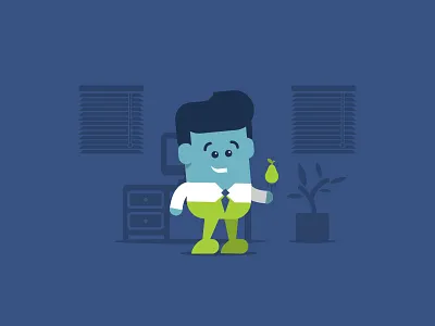 Mr G character flat happy illustration simple