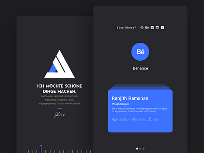 Portfolio Links clean logo mobile monogram personal profile responsive sketch ui ux