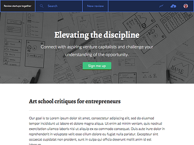 Elevating the discipline hero landing page