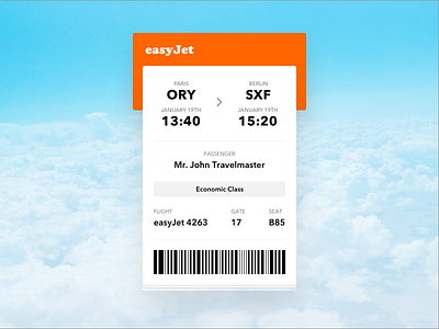 Daily Ui #024 - Boarding Pass boarding pass plane ticket