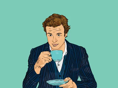 Patrick Jane celebrity portrait illustrations mentalist patrick jane portraits tv series tv show