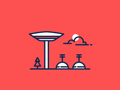 Research Center branding design icon identity illustration line art logo mark space spaceship stars thick