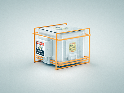 Danger Crate c4d model render sci fi texture voltage