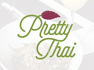 Pretty Thai branding food green logo pretty purple texture thai typography