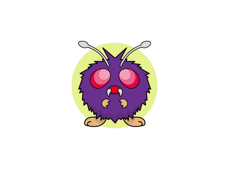 Venonat bug illustration pokeball pokemon summerproject vector venonat