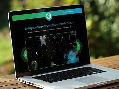 Landing for gamedev studio design evil miner studio flat game development gamedev landing site ui web