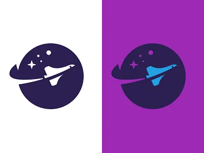 Logo for SlingShot gravity icon logo mark plane planet ship space universe