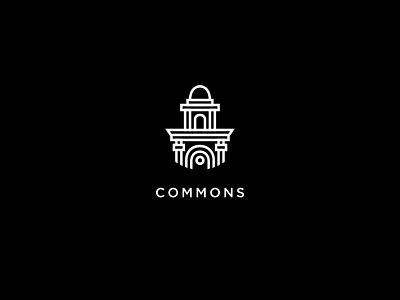 Commons app black branding commons dark icon identity ios line line art logo modern