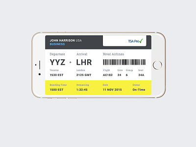 DailyUI Day024 024 app boarding pass dailyui day024 flying mobile travel