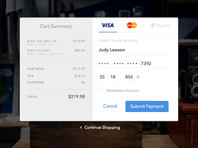 Credit Card Checkout - Daily UI #002 checkout credit card dailyui shop shopping cart store