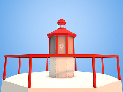 Lighthouse 3d c4d geometric illustration lighthouse low poly model polygonal