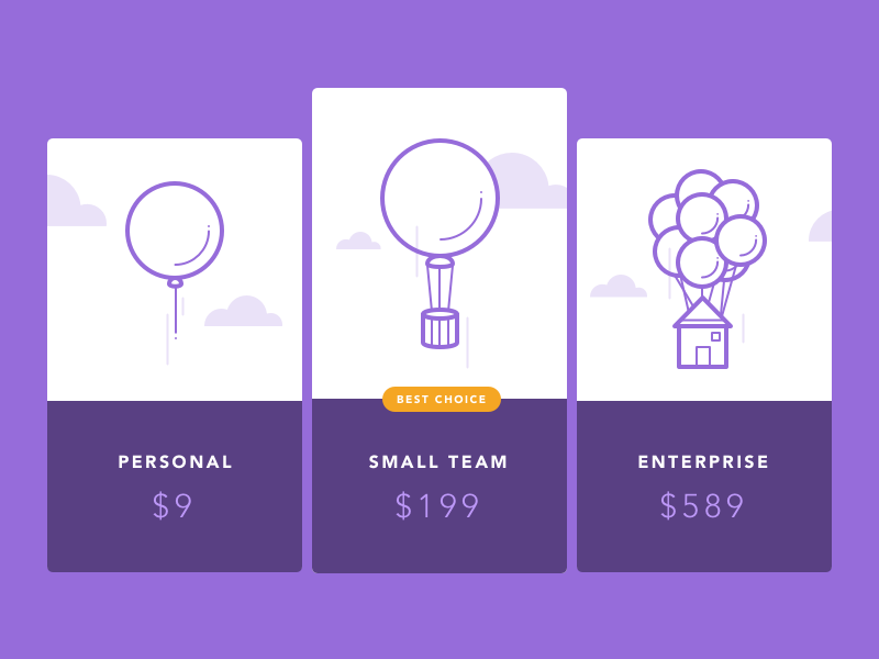 DailyUI 030 - Pricing baloon dailyui pricing