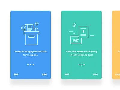 Welcome Onboarding activecollab application color flat icon ios mobile ui ux