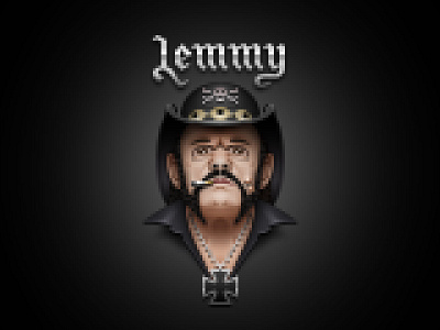 Pixelated Lemmy the God god heavymetal icon illustration immortal lemmy lemmykilmister metal motorhead music pixel rock