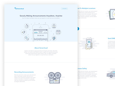 Landing Page clean illustration interface landing page layout minimal ui web website