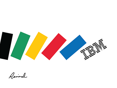 Revival corporate design ibm icon illustration paul rand poster screenprint