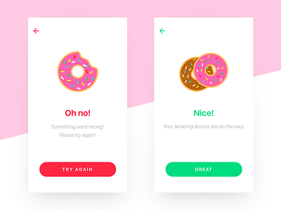 Flash Message 011 card dailyui design donuts error flash message interface minimal success ui ux