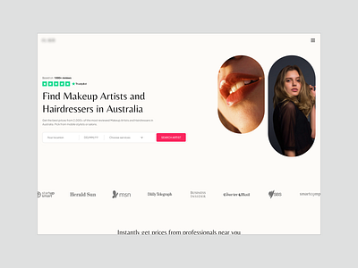 Makeup Talent - Website Design artist beauty company design desktop event landing page layout makeup minimalist ui ux website woman