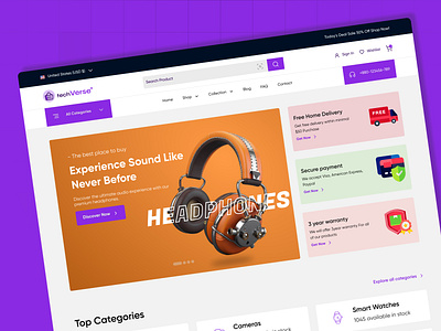 Landing Page Exploration for eCommerce Gadget Website animatedui ecommerceui landing page micro interaction portfolio productdesign trendingui ui user experience user interface uxui website webui