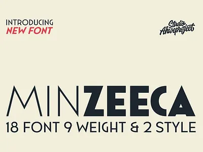 Minzeeca - Retro with 18 Font all caps branding display headline retro sans serif