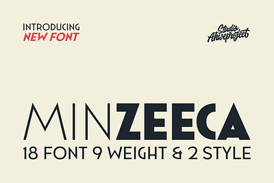 Minzeeca - Retro with 18 Font all caps branding display headline retro sans serif