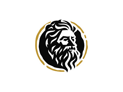 Old Man Face Logo beard bearded branding design face greek head logo logo design logos man minimal old man poseidon roman silhouette simple vector zeus