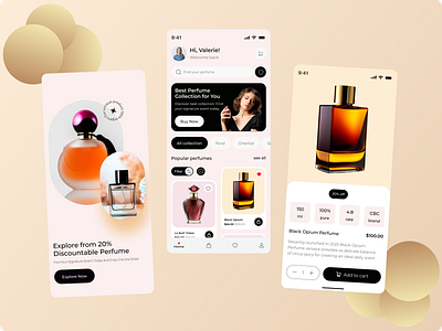 Perfume E-commerce Mobile App app app design design dribbble best shot e commerce app ecommerce fragrance ios minimal mobile mobile app mobile design online shop perfume perfume e commerce trend trending trendy ui ux