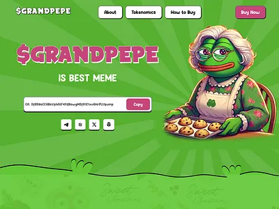 $GRANDPEPE - Meme Website 🔥 $grandpepe bnb bnb smart chain coinmarketcap crypto design exchange landing page meme meme chain meme coin meme coin landing page meme coin web desig meme coin website design pepe pepe website design shiba inu trend ui uidesign