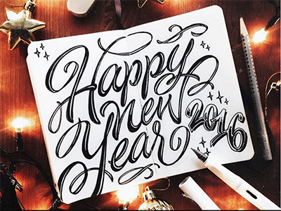 Happy New Year! Hey, 2016✌🏻 art hand lettering logo print sketch type