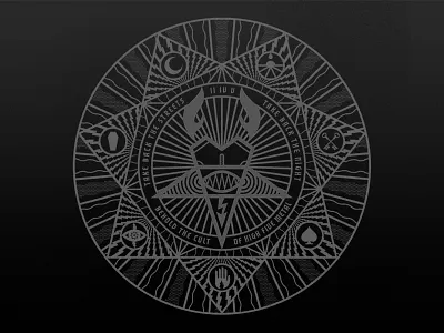 Dark New Purpose apparel badge branding heavy metal icons occult