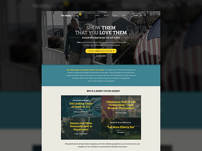 The Buddy System clean design landing page medical ui ux webdesign website