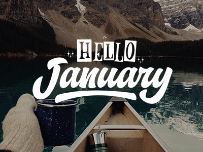 vector "Hello January" art hand lettering logo print sketch type